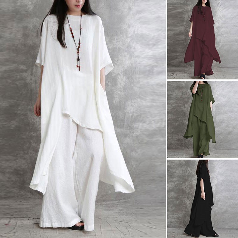 Women's Cotton Linen 2-piece S - огляд і ціна Linen Pant Wide