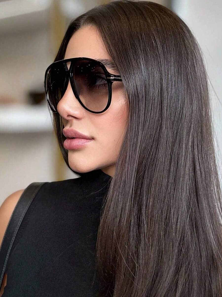 1pc Oversized Double Bridge Fu - огляд і ціна Sunglasses Cat Eye